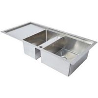 Cooke & Lewis Ampère 1.5 Bowl Brushed Stainless Steel Sink & Drainer