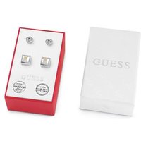 Guess Box Set With White Crystal Round Earrings And Rainbow Crystal Star Earrings