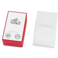 Guess Box Set With White And Blue Crystal Rings