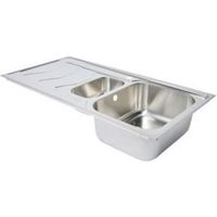 Cooke & Lewis Buckland 1.5 Bowl Polished Stainless Steel Sink & Drainer
