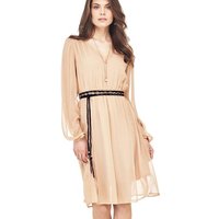 Marciano Guess Marciano Belt Detail Silk Dress - Brown