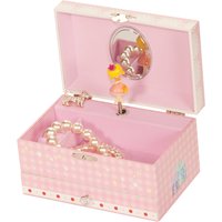 Musical Pink Lace Fairy Design Jewellery Case With Drawer