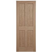 4 Panel Oak Veneer Internal Unglazed Door (H)2040mm (W)726mm