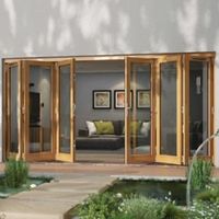 Golden Oak Timber Glazed Sliding Folding Patio Door (H)2094mm (W)4794mm