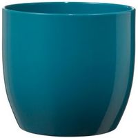 Basel Fashion Round Ceramic Blue Plant Pot (H)26cm (Dia)27cm