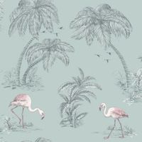 Statement Flamingo Lake Mica Wallpaper