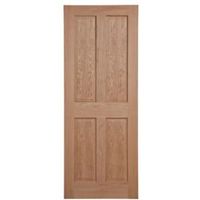 4 Panel Oak Veneer Internal Unglazed Door (H)2032mm (W)813mm