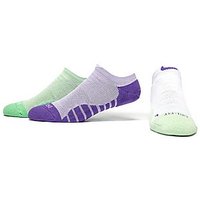 Nike Women's 3 Pack No Show Running Socks - Purple/Multicolour - Womens