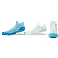 Nike Women's 3 Pack No Show Running Socks - Blue/Multicolour - Womens