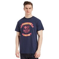 Official Team F.C Barcelona Scroll T-Shirt - Navy - Mens