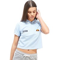 Ellesse Crop Zip Polo Shirt - Light Blue - Womens