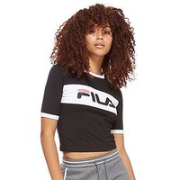 Fila Paige Panel Crop T-Shirt - Black/White - Womens
