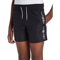 Calvin Klein Tape Swim Shorts Junior - Black/White - Kids