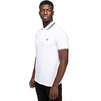 Fred Perry Twin Tip Short Sleeve Polo Shirt - White/Ivy - Mens