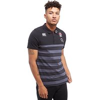 Canterbury England RFU Stripe Polo Shirt - Black - Mens