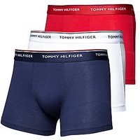 Tommy Hilfiger 3 Pack Tommy Trunks - White/Red/Blue - Mens