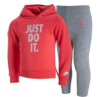 Nike Girls' Just Do It Hoody/ Leggings Set Infant - Pink/Grey - Kids