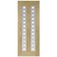 Vertical 2 Panel Clear Pine Glazed Internal Door (H)2040mm (W)726mm