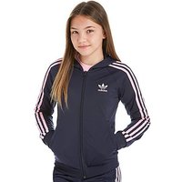 Adidas Originals Girls Poly Full Zip Hoody Junior - Ink Blue/Pink - Kids
