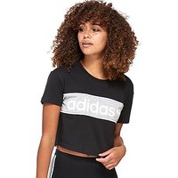 Adidas Originals Authentic Crop T-Shirt - Black/Medium Grey Heather - Womens