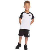 Nike Sportswear Raglan T-Shirt + Short Set Children - White/Black - Kids