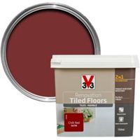 V33 Renovation Chilli Red Satin Floor Tile Paint0.75L