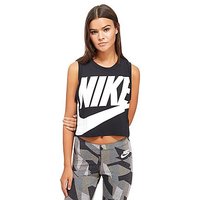 Nike Crop Sleeveless Tank - Black/White - Womens