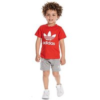 Adidas Originals Trefoil T-Shirt And Shorts Set Infants - Red/Grey/White - Kids