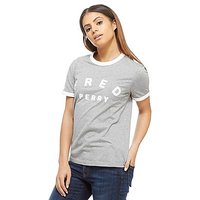 Fred Perry Ringer T-Shirt - Grey/White - Womens