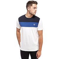 Fred Perry Colour Block Panel T-Shirt - White/Navy - Mens