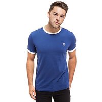 Fred Perry Taped Retro Ringer T-Shirt - Pacific/Blue - Mens
