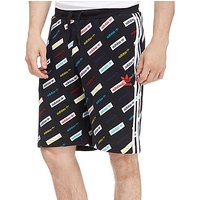 Adidas Originals Allover Print Linear Shorts - Black - Mens