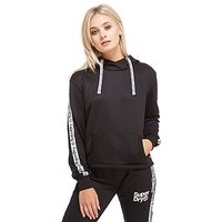 Superdry Tape Tricot Overhead Hoody - Black/White - Womens
