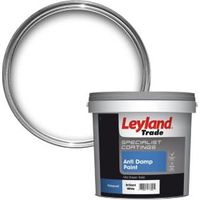 Leyland Trade White Mid Sheen Anti Damp Paint 5L - 5010426785165