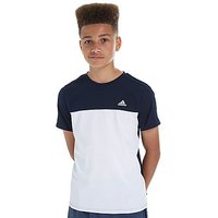 Adidas Hybrid Colour Block T-Shirt Junior - White/Navy - Kids