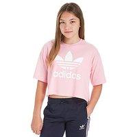 Adidas Originals Girl's Trefoil Crop T-Shirt Junior - Pink/White - Kids