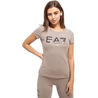 Emporio Armani EA7 Logo T-Shirt - Grey/Rose Gold - Womens