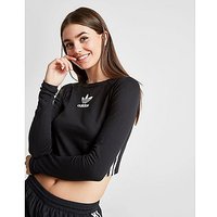 Adidas Originals 3-Stripe Long Sleeve Crop - Black/White - Womens