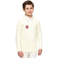 Gray Nicolls Acrylic Cricket Sweater Junior - White/White - Kids
