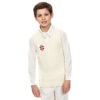 Gray Nicolls Arcylic Cricket Slipover Junior - White - Kids