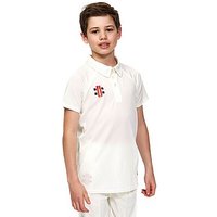 Gray Nicolls Matrix Short Sleeve Cricket Polo Shirt Junior - White - Kids