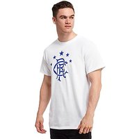 Official Team Rangers FC Crest T-Shirt - White/Blue - Mens