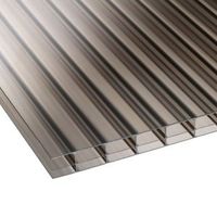 Bronze Mutilwall Polycarbonate Roofing Sheet 2500mm X 980mm Pack Of 5 - 5012032762134