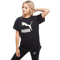 PUMA Lace Up Boyfriend T-Shirt - Black/White - Womens