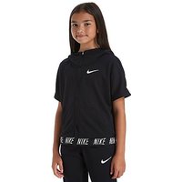 Nike Girls Short Sleeve Studio Hoody Junior - Black/White - Kids