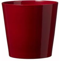 Dallas Glazed Red Gloss Plant Pot (H)15cm (Dia)16cm