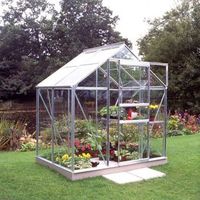 B&Q Metal 6X4 Horticultural Glass Greenhouse - 5010697096700