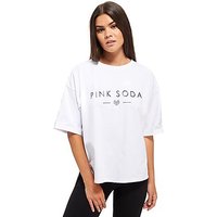Pink Soda Sport Satin Boyfriend T-shirt - White - Womens