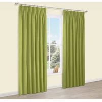 Prestige Chlorophyll Plain Pencil Pleat Lined Curtains (W)117cm (L)137cm
