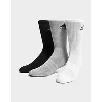 Adidas 3 Pack Crew Socks - Black/Grey - Womens